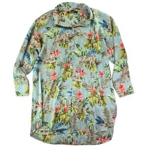 Zara | Tropical Tiger Button Up Shirt | Size Small